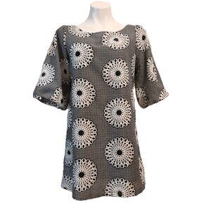 ❤️ 4/$20  Glam dress Women's large Black white polka dots funky '70s vibe cute